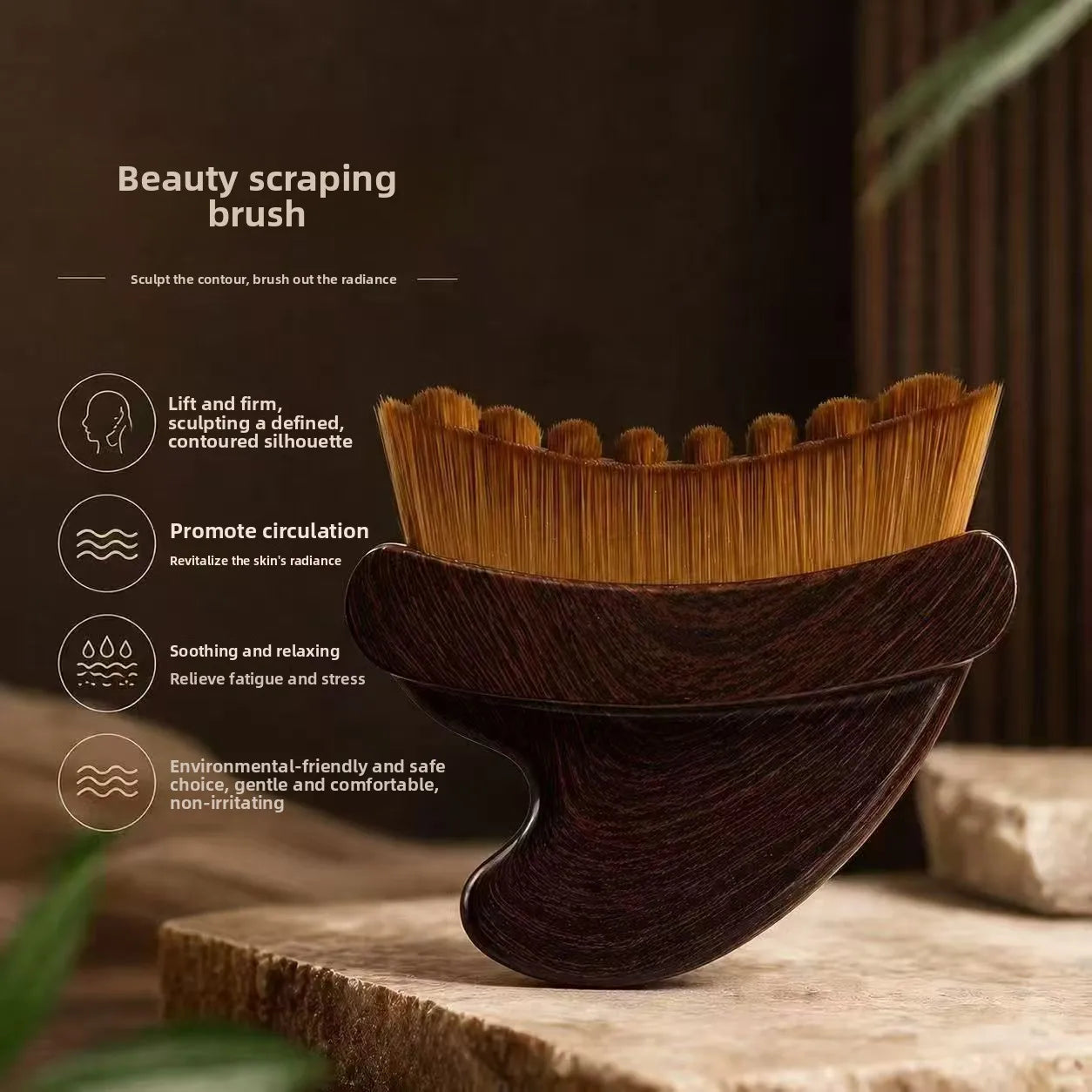 Face Sculpting Gua Sha Brush Neck Massager Lymph Drainage Tool for Jawline Lifting Facial Skin Care Beauty Device