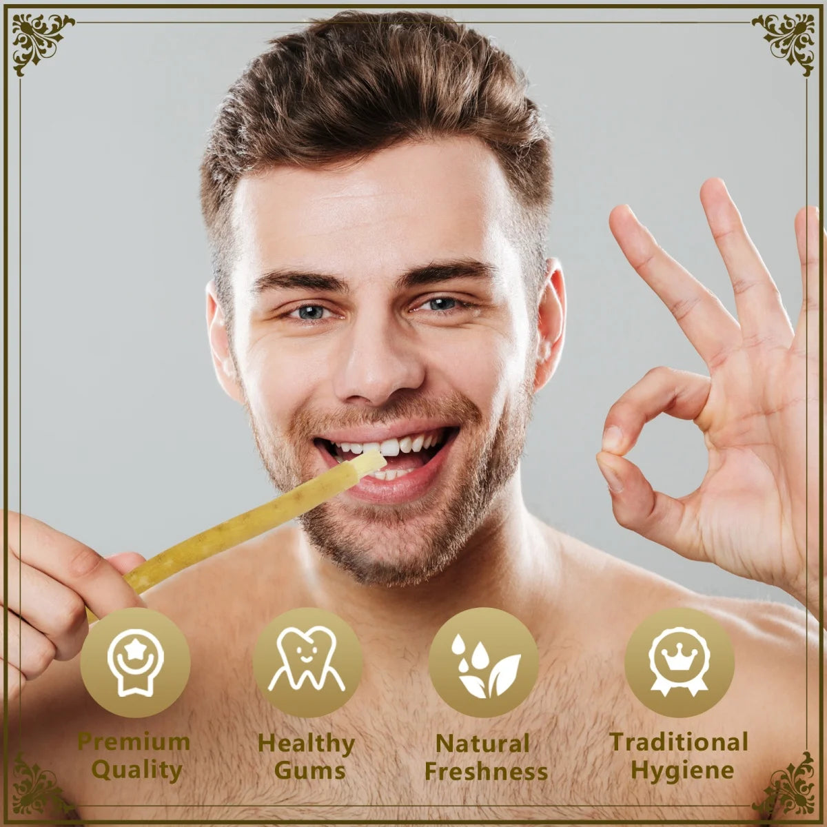 Natural Miswak Sticks Toothbrush - Vacuum Sealed Original Authentic For Healthy Gums Teeth Siwak Toothbrush Stick Chew Sticks